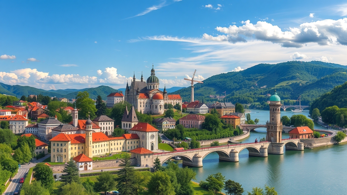 Bács-Kiskun megye szépségei és történelmi látnivalói, zöld dombokkal és folyókkal.