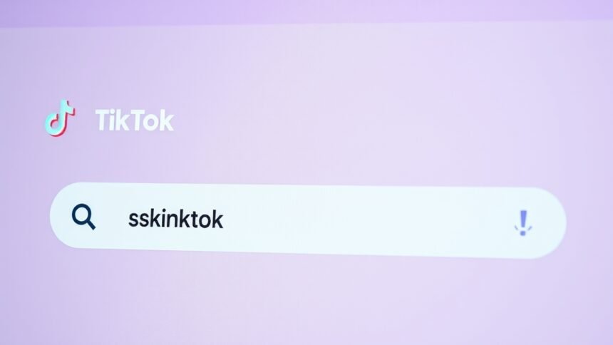 TikTok keresőfelülete az extrém soványság ellenőrzéséért.