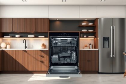 GE Profile PDT715SYNFS mosogatógép modern konyhában