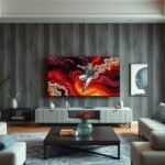 Samsung QE65QN900D Mini LED 8K TV in a contemporary living room