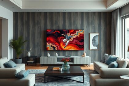 Samsung QE65QN900D Mini LED 8K TV in a contemporary living room