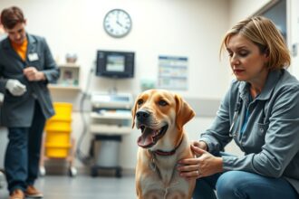 Kutyahányás állatorvosi vizsgálat során