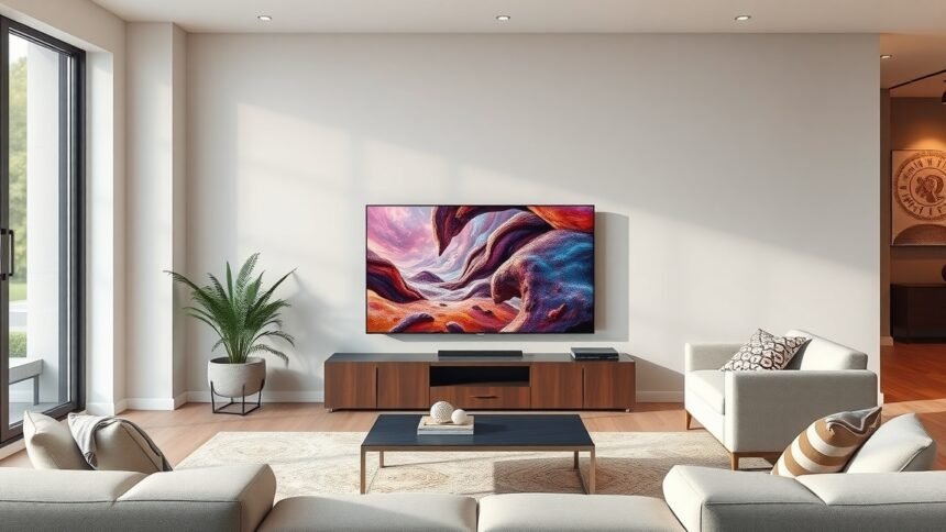 Philips 75PUS9010 LED TV a modern nappaliban