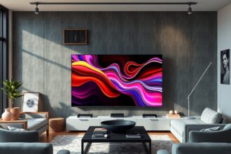 LG OLED65G53 tévé modern nappaliban, élénk színek és elegáns dizájn