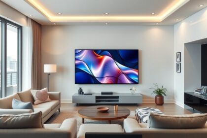 Samsung QE85QN900F prémium 85 hüvelykes 8K Neo QLED tévé otthoni környezetben