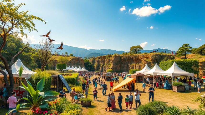 Több ezer látogató a természetfesztiválon a nemzeti parkban, sátrak alatt.