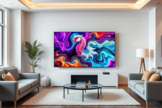 Nagy képernyős TCL 75C7K TV színes művészi képpel