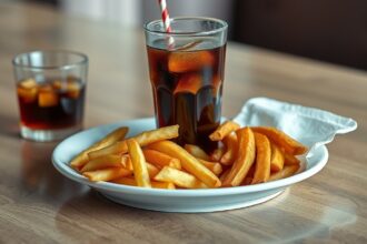 Kóla és sültkrumpli, ami segíthet a migrén tüneteinek csökkentésében.