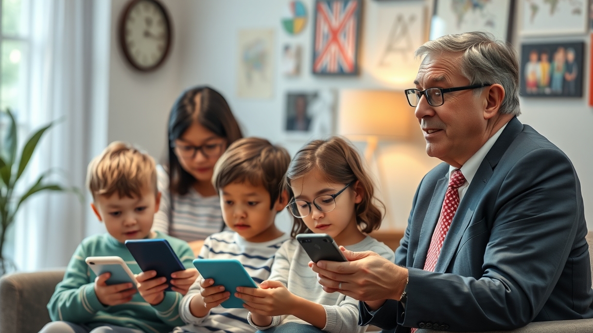 Gyermekek és felnőttek közösségi média használat közben