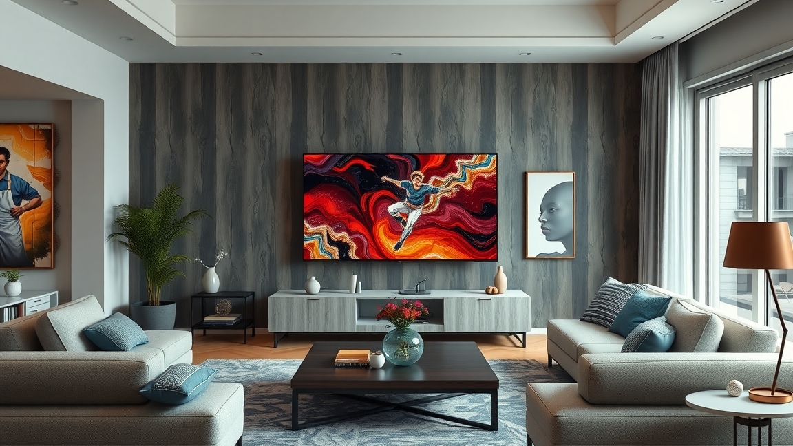 Samsung QE65QN900D Mini LED 8K TV in a contemporary living room