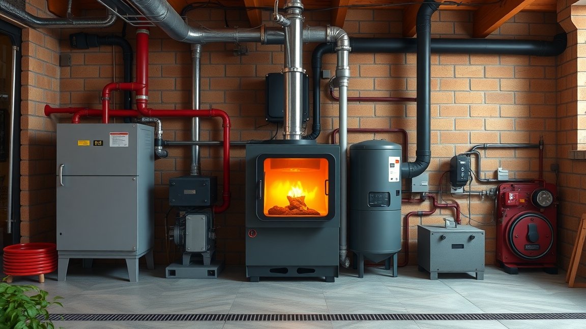 Fáradtolaj kazán a fűtési rendszerekhez, hatékony energiafelhasználás.