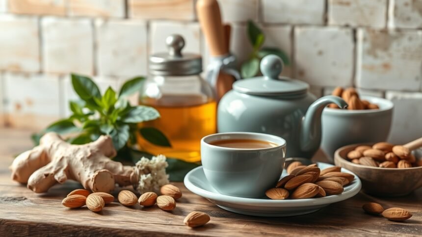 Gyömbér és mandula a gyomorsav csökkentésére szolgáló teához