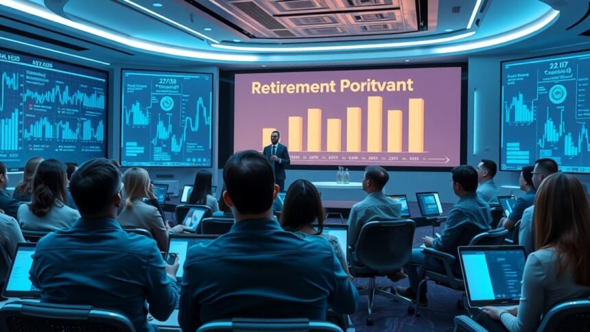 Prezentáció a nyugdíjmegafondok tervezetéről modern üzleti környezetben.