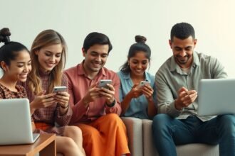 Fiatalok online pénzküldés közben a TransferWise segítségével.