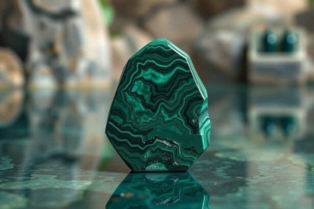 Malachit kő a meditáció és energetikai tisztítás eszközeként.