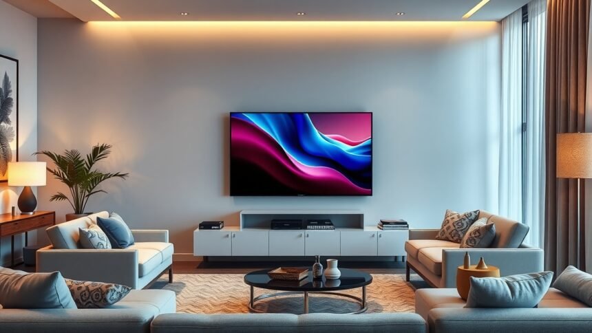 Philips 85PUS8510 Premium TV in a modern living room setting