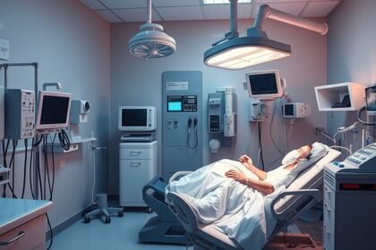 Plazmaferezis orvosi környezet, beteg monitorozva kezelési folyamat alatt.