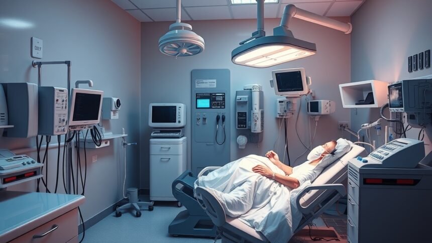 Plazmaferezis orvosi környezet, beteg monitorozva kezelési folyamat alatt.