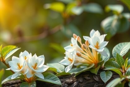 Shatavari növény virágai természetes környezetben