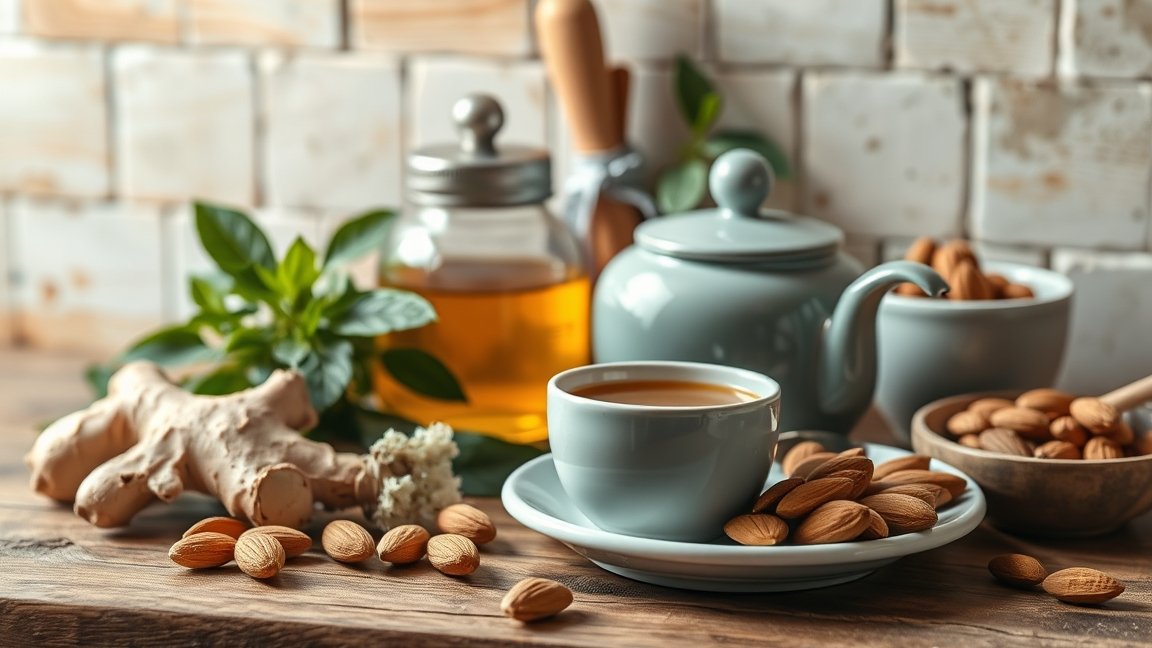 Gyömbér és mandula a gyomorsav csökkentésére szolgáló teához