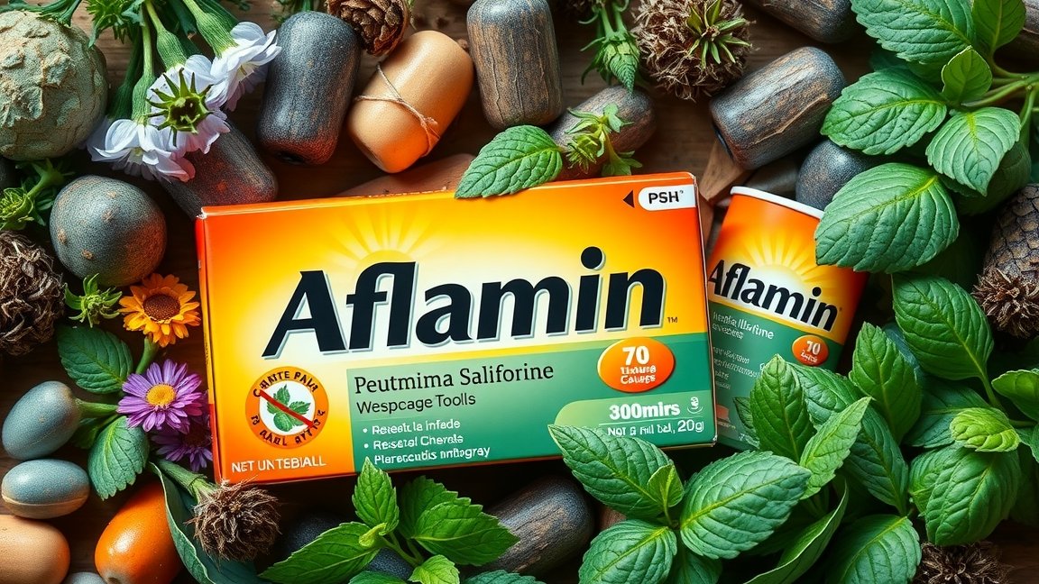 Aflamin gyulladáscsökkentő gyógyszer környezetbarát háttérrel