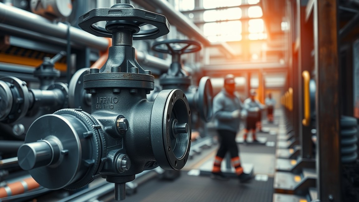 Ipari biztonsági szelep részletes képe ipari környezetben.