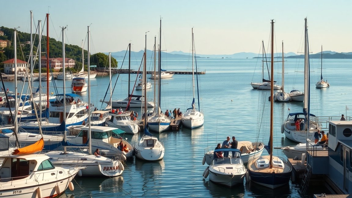 Balaton legnagyobb kikötője vitorlás hajókkal és kikapcsolódással.
