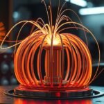 Tesla-gomb működése elektromágneses indukcióval és kisülésekkel