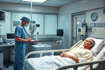 Kemoterápiás kezelésben részesülő beteg a kórházban