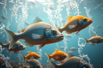 Halak úsznak a víz alatt, buborékokkal körülvéve.