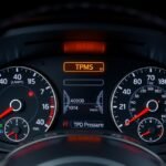 TPMS gumiabroncs-nyomás ellenőrző rendszer műszerfal képe