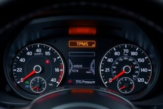 TPMS gumiabroncs-nyomás ellenőrző rendszer műszerfal képe