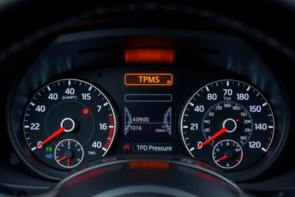 TPMS gumiabroncs-nyomás ellenőrző rendszer műszerfal képe