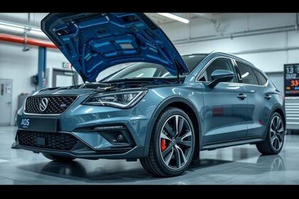 Dízelautó motorja nyitva, a hatékony AdBlue rendszert bemutatva