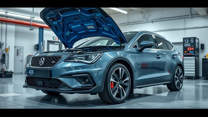 Dízelautó motorja nyitva, a hatékony AdBlue rendszert bemutatva