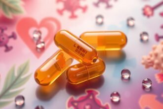 L-aszkorbinsav kapszulák és antioxidáns védelem szimbólumai