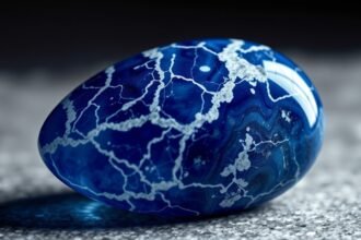 Szodalit kő, amely a belső harmóniát és a pozitív energiát szimbolizálja.