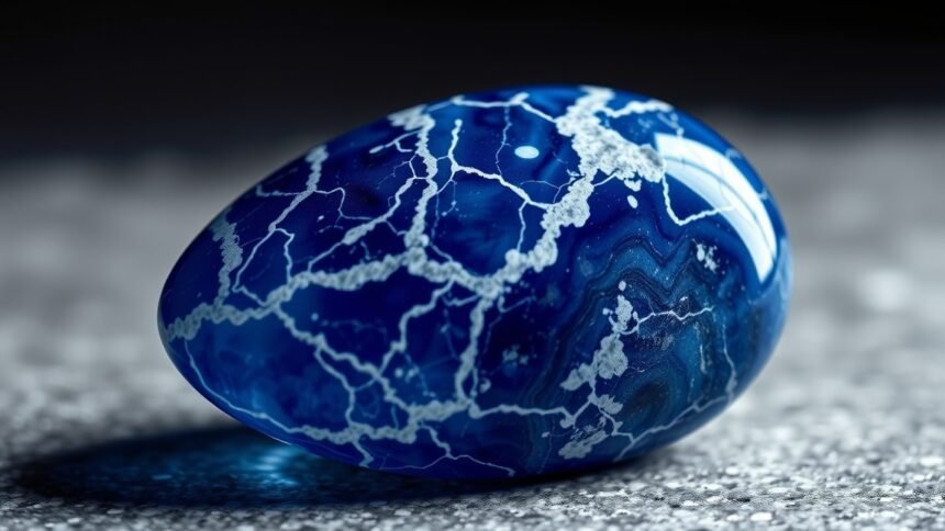Szodalit kő, amely a belső harmóniát és a pozitív energiát szimbolizálja.