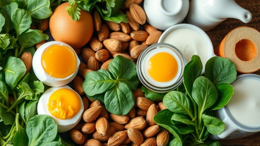 Egészséges táplálkozás B2-vitaminnal gazdag ételek