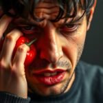 Férfi borssal az arcán, kifejezett aggodalommal