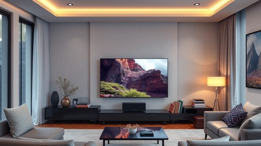 LG OLED83C51 TV in a modern living room setup.