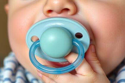 Baba cumit szopó gyermek közeli képe.