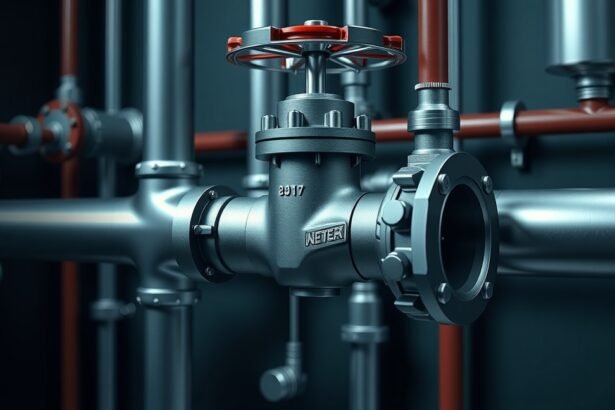 Sarokszelep a fűtési rendszerben, vízáramlás szabályozására.