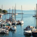 Balaton legnagyobb kikötője vitorlás hajókkal és kikapcsolódással.