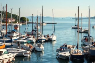 Balaton legnagyobb kikötője vitorlás hajókkal és kikapcsolódással.