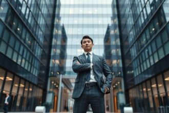 Üzletember, aki a csődeljárás lehetőségeit vizsgálja a megújulás érdekében.