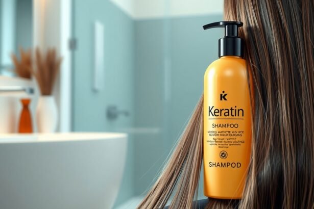 Keratinos sampon hajápoláshoz, fényes és erős hajért.