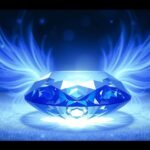 Kék zafír kibocsátó fény és energiák, spiritualitás szimbóluma.