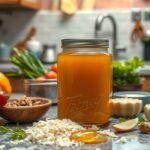 Mézontofu-méz és friss hozzávalók a konyhában