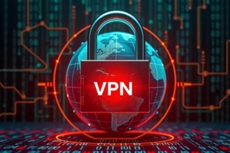 VPN zár a globális hálózaton, online adatvédelem és biztonság megjelenítése.
